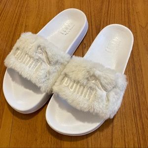 Fenty Puma Fur Slides White 7.5 Used